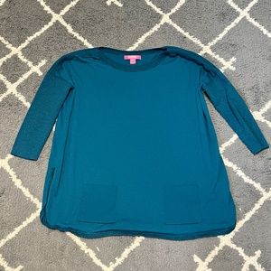 Lilly Pulitzer Oversized Teal Sweater - Size Small